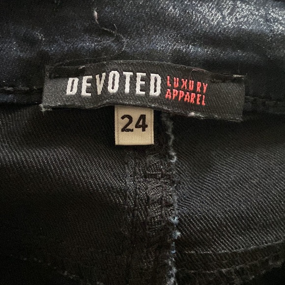 “Wet” look skinny pant. Cotton dark wash denim look - Picture 6 of 7